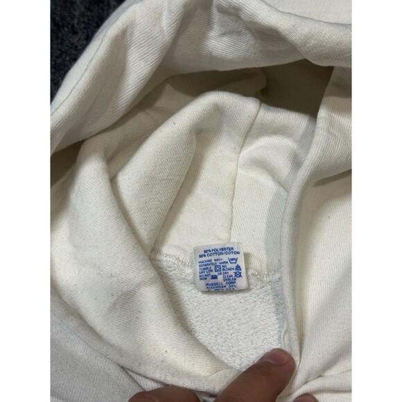 Vintage 80s Russell Michigan Hoodie Sweatshirt Size Large Made In USA - Picture 4 of 6